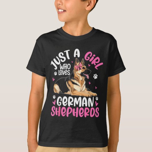 German Shepherd Shirt For Girls Women German Sheph Tシャツ (正面)