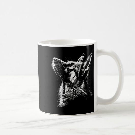 German Shepherd Silhouette Graphic German Shepherd コーヒーマグカップ (右)