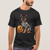 German Shepherd Skeleton Jack O Lantern Funny Dog  Tシャツ (正面)