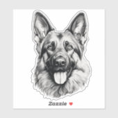 German Shepherd Sketch Portrait Sticker シール (シート)
