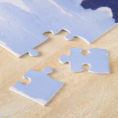 German Shepherd Snowy Town Gate Santa Christmas ジグソーパズル (側面)