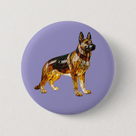 German Shepherd Stained Glass Button 缶バッジ