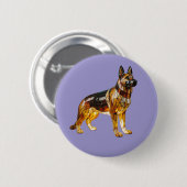 German Shepherd Stained Glass Button 缶バッジ (正面&裏面)