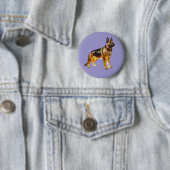 German Shepherd Stained Glass Button 缶バッジ (インサイチュ)