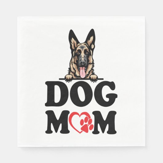 German Shepherd Stickers – ドイツの羊飼い犬の母 スタンダードランチョンナプキン (正面)
