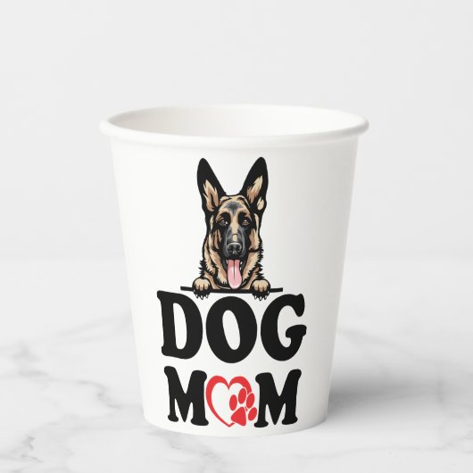 German Shepherd Stickers – ドイツの羊飼い犬の母 紙コップ (正面)