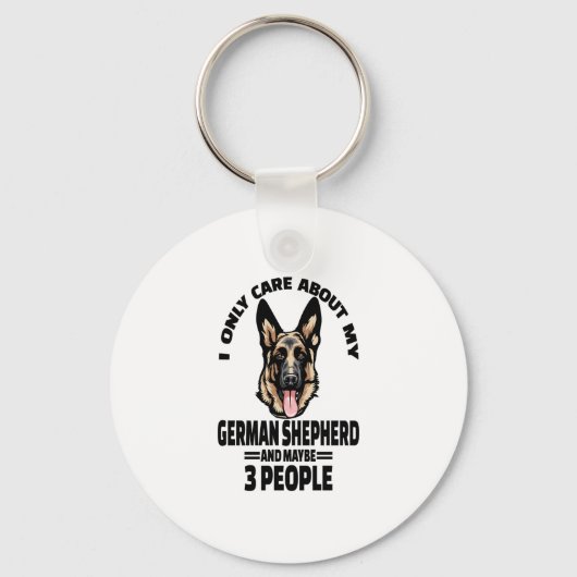 German Shepherd Stickers – 私は気にGeのことのみ キーホルダー (正面)