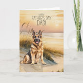 German Shepherd Sunset Beach Father's Day シーズンカード (正面)
