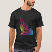 German Shepherd Synthwave 80s Retrowave Aesthetic  Tシャツ (正面)