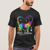 German Shepherd Tie Dye Rainbow Dog Tシャツ (正面)