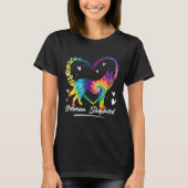 German Shepherd Tie Dye Rainbow Dog Tシャツ (正面)