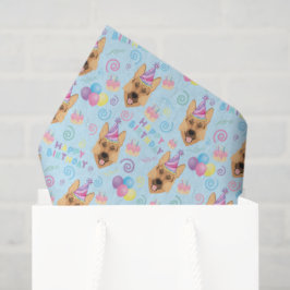 German Shepherd Tissue Paper in Blue 薄葉紙