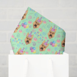 German Shepherd Tissue Paper in Green 薄葉紙