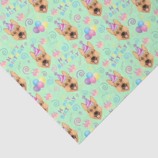 German Shepherd Tissue Paper in Green 薄葉紙 (詳細)