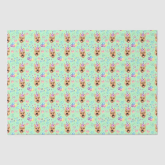 German Shepherd Tissue Paper in Green 薄葉紙 (正面)
