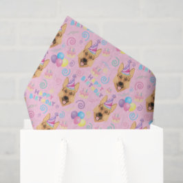 German Shepherd Tissue Paper in Pink 薄葉紙