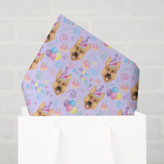 German Shepherd Tissue Paper in Purple 薄葉紙 (ギフトバッグ)