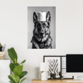German Shepherd Toilet Paper Roll, Funny Bathroom ポスター (ホームオフィス)