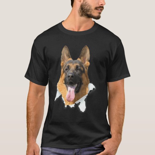 German Shepherd Torn Cloth For Dog Tシャツ (正面)