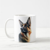German shepherd turns his head watercolor コーヒーマグカップ (左)