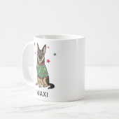 German Shepherd Ugly Christmas Sweater Dog Lover コーヒーマグカップ (正面左)