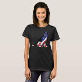 German Shepherd Usa Flag Patriotic Dog Tシャツ (正面フル)