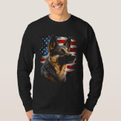 German Shepherd USA Flag Patriotic German Shepherd Tシャツ (正面)
