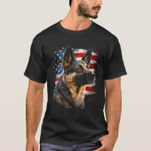 German Shepherd USA Flag Patriotic German Shepherd Tシャツ (正面)