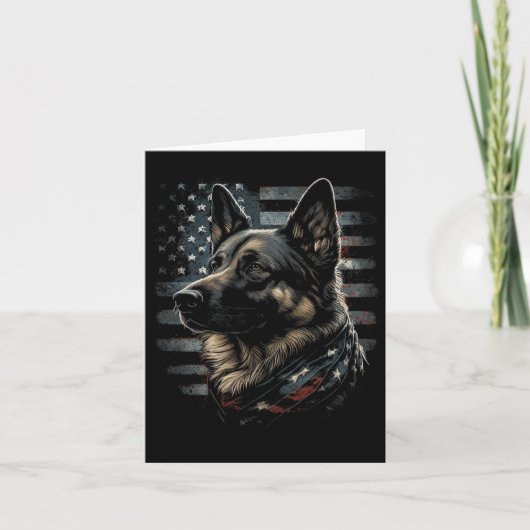 German Shepherd Usa Flag Patriotic Shepherd  カード (正面)