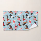 German Shepherd Valentine Pattern Bath Towel Set バスタオルセット (ハンドタオル)
