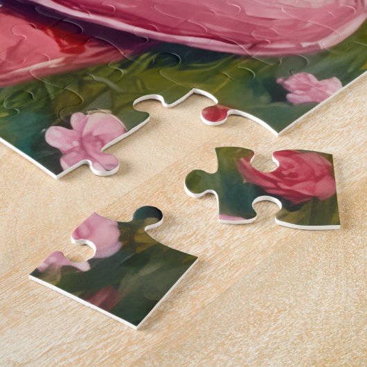 German Shepherd Valentine’s Day Art ジグソーパズル (側面)