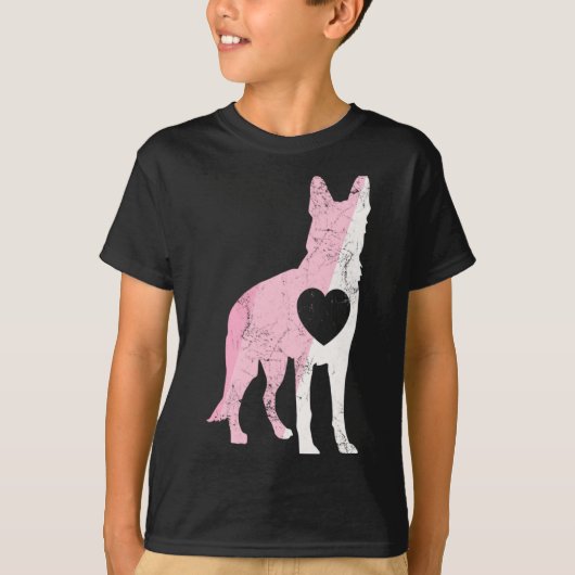 German Shepherd Valentines Day Cud Love Dog _1  Tシャツ (正面)