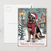 German Shepherd vintage Christmas  ポストカード (正面/裏面)