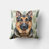 German Shepherd Watercolor Angular Pattern Art クッション (裏面)