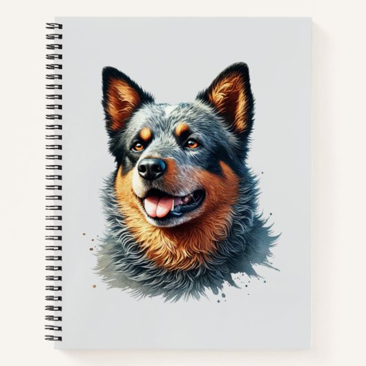German Shepherd Watercolor Portrait ノートブック (正面)