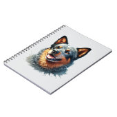 German Shepherd Watercolor Portrait ノートブック (左側)