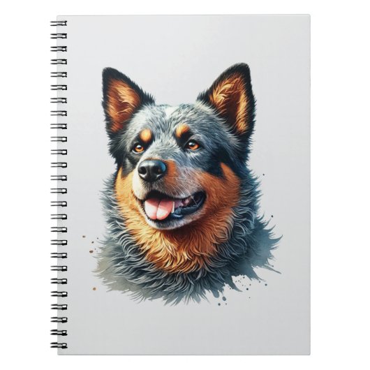 German Shepherd Watercolor Portrait ノートブック (正面)