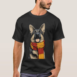 German Shepherd Wearing a Scarf Tシャツ
