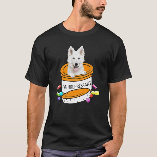 German Shepherd White Antidepressant Tシャツ (正面)