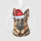 German Shepherd with Dog's Name Photo Christmas オーナメント (裏面)