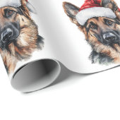 German Shepherd with Santa Hat ラッピングペーパー (ロールコーナー)