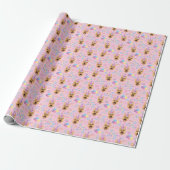 German Shepherd Wrapping Paper in Pink ラッピングペーパー (アンロールド)