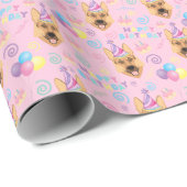 German Shepherd Wrapping Paper in Pink ラッピングペーパー (ロールコーナー)