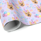 German Shepherd Wrapping Paper in Purple ラッピングペーパー (ロールコーナー)