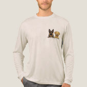 German Shepherd & Yellow Lab for dog dads トライブレンドＴシャツ (正面)