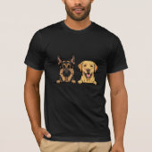 German Shepherd & Yellow Lab for dog lovers Tシャツ (正面)