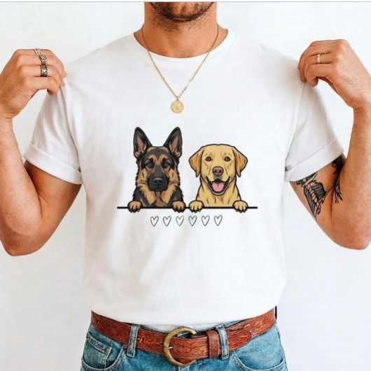 German Shepherd & Yellow Lab for dog lovers Tシャツ