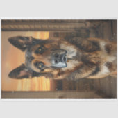 German Sheppard on a porch - Decoupage Paper 薄葉紙 (正面)