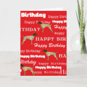 German Shorthair Pointer Birthday Card,, Red カード (正面)