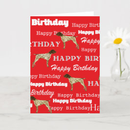 German Shorthair Pointer Birthday Card,, Red カード